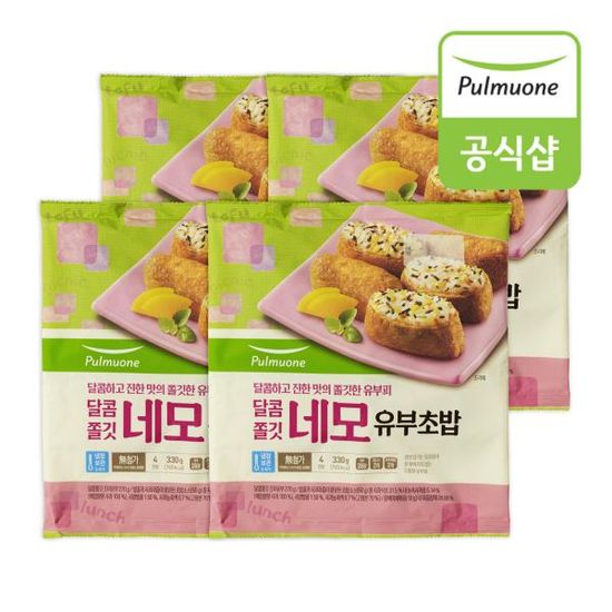 풀무원 달콤쫄깃 네모유부초밥 (330g) x 4봉