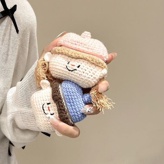 에어팟 3 2 1 프로 뽀글이 동물 뜨개 털 인형 케이스