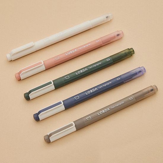 [롭다] 트윈형광펜/5색