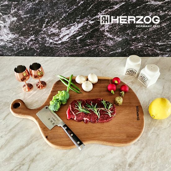 헤르조그 레인트리 통원목 핸들 원목 도마 (중)
