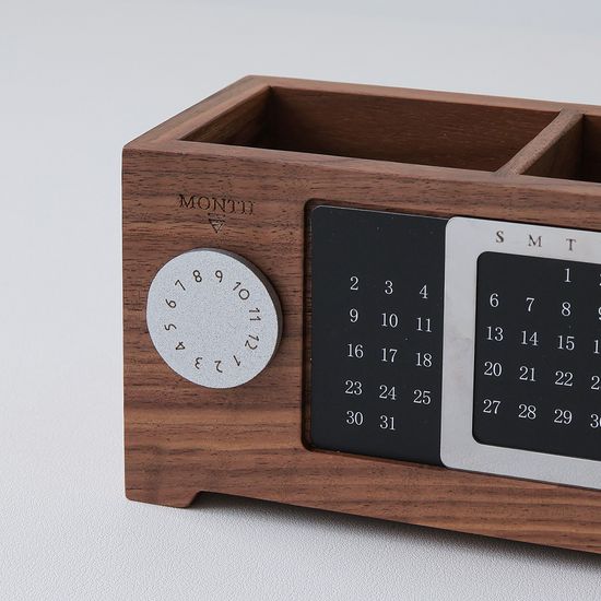 우드 리모컨 거치대 미니 만년달력 다용도 정리함 2칸