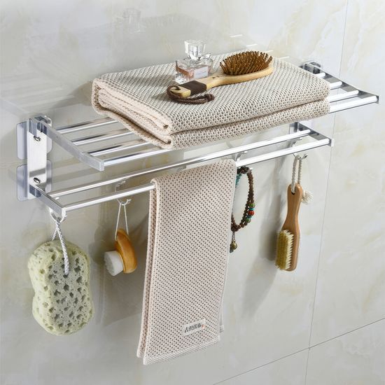 욕실 수건걸이 선반 50cm 후크 걸이 2단 선반 N650