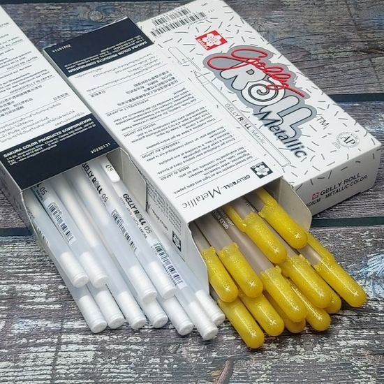 사쿠라 다꾸템 겔리롤 메탈릭 골드/실버/화이트 1자루