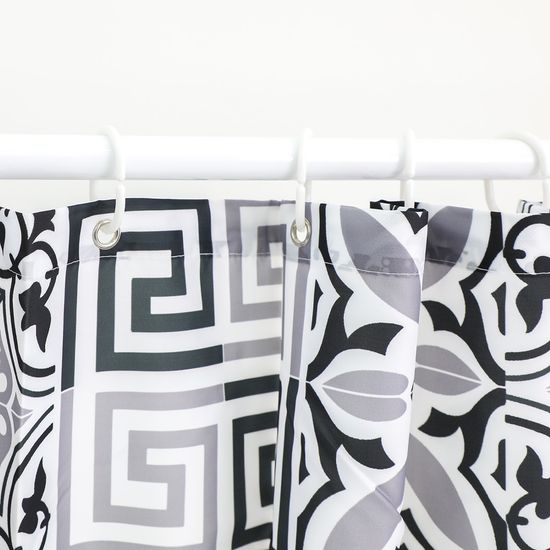 패브릭 에스닉 패턴 방수 샤워커튼 180x180