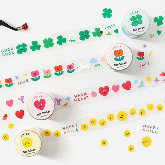 스마일 롤 스티커