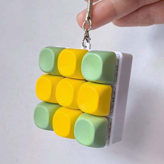 파스텔 9key 피젯 키보드 버튼 블럭 키캡 토이 키링