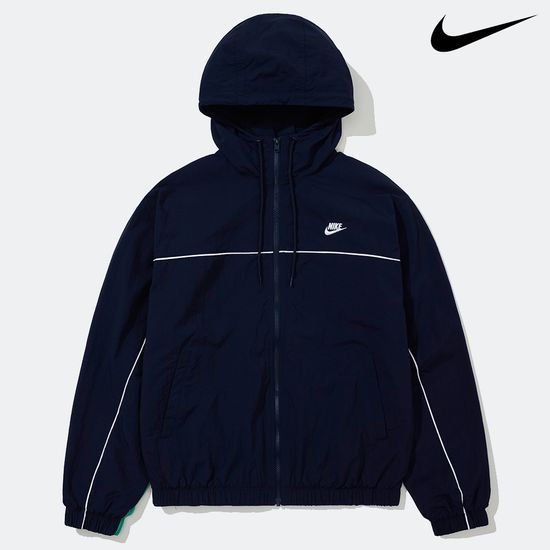 나이키 클럽 후드 재킷 바람막이 HJ2013 옵시디언