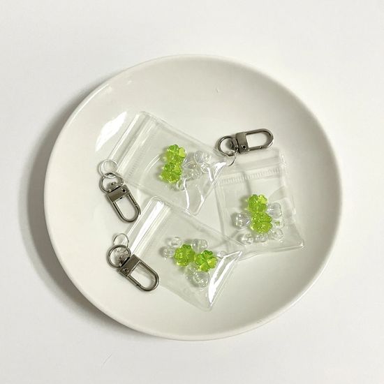 네잎클로버 비즈 지퍼백 키링 행운 만들기