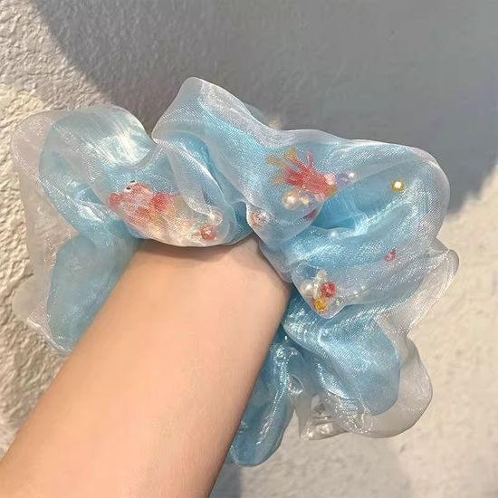 금붕어 스크런치 곱창머리끈 헤어밴드 헤어 머리끈 