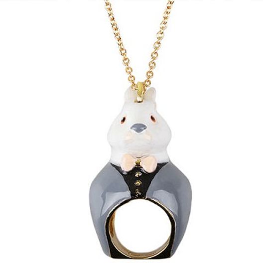[러쉬룸] [직수입/Mary Lou] animal ring necklace ( 여우, 레이디 토끼, 젠틀맨 토끼)