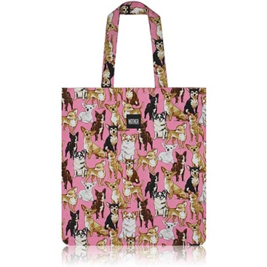 nother Chihuahuas Flat Tote Bag / 나더 치와와 패턴 플랫 토트백