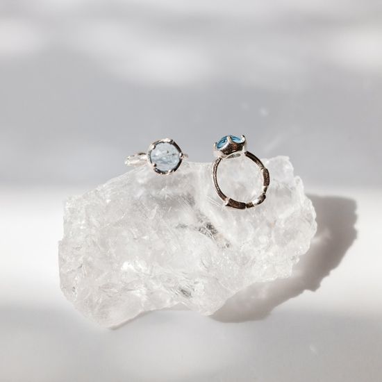 실버925 미니 크리스탈 원터치 귀걸이 