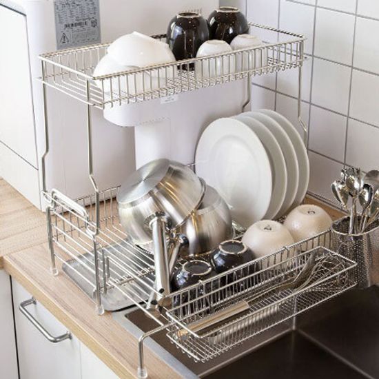 커스크 2in1 익스텐드 확장 스텐 식기건조대 2단 (M)