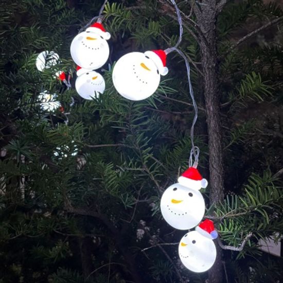 크리스마스 산타 눈사람 가랜드 전구