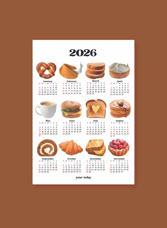 2026 귀여운 빵 달력