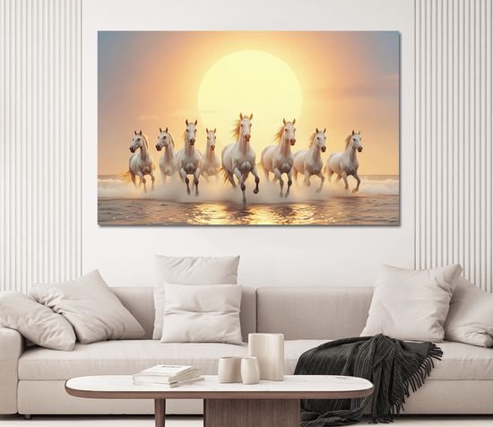 장관 팔마도 태양 일출 말 그림 거실 사무실 인테리어