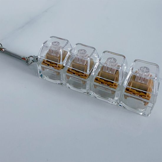 4키 투명 피젯 키보드 키캡 토이 딸깍이 장난감 키링