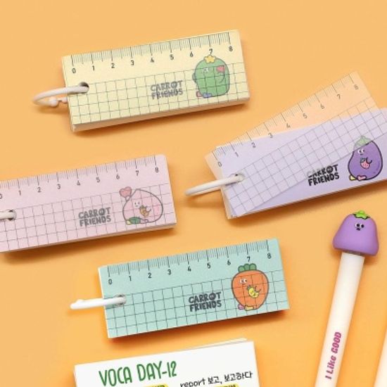 핑크풋 1000당근친구들눈금자메모지