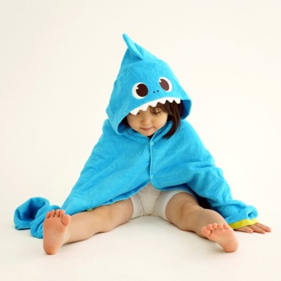 [클라우망] 핑크퐁 아빠상어 후드비치타올 물놀이수건