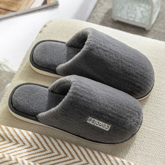 겨울 심플 스트라이프 사무실 병원 거실 털 실내화