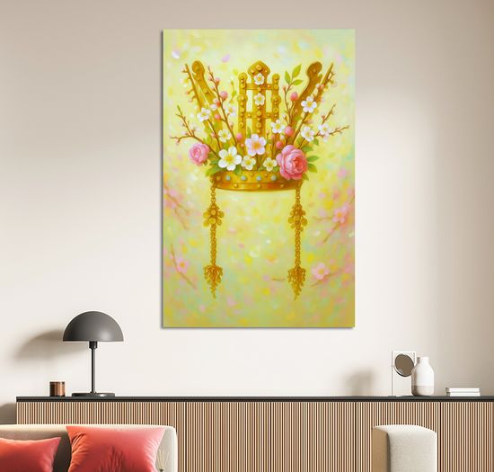 신라 금관 왕관 돈들어오는 인테리어 그림 거실 액자