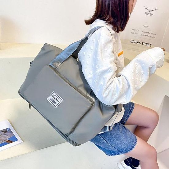 여행용 보스턴백 캐리어 보조가방 접이식 그레이 F401