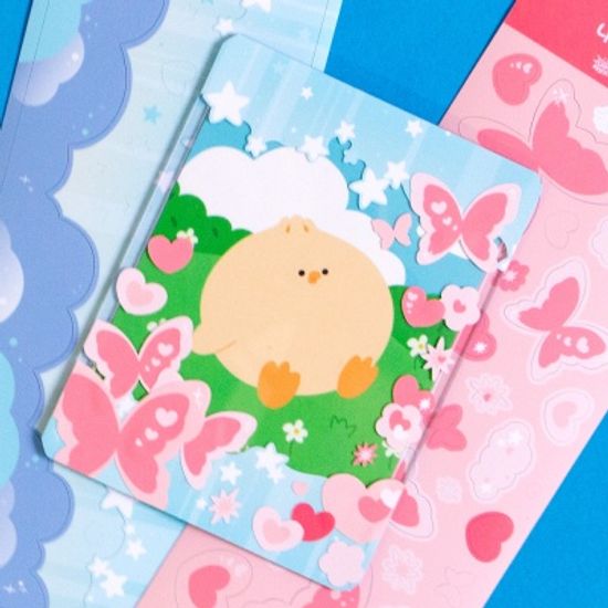 별헤는 밤 배경 씰 스티커 - 핑크