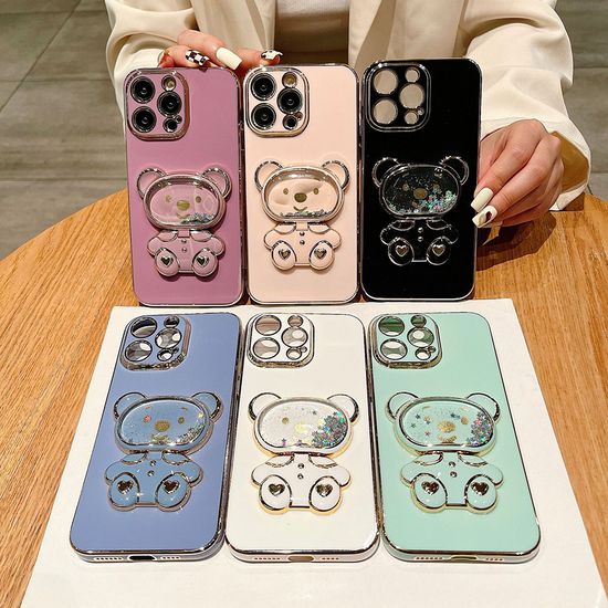 갤럭시 s24 울트라 플러스 글리터 곰돌이 미러 케이스