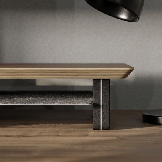 Ekeepment 코르크 원목 모니터 받침대 선반