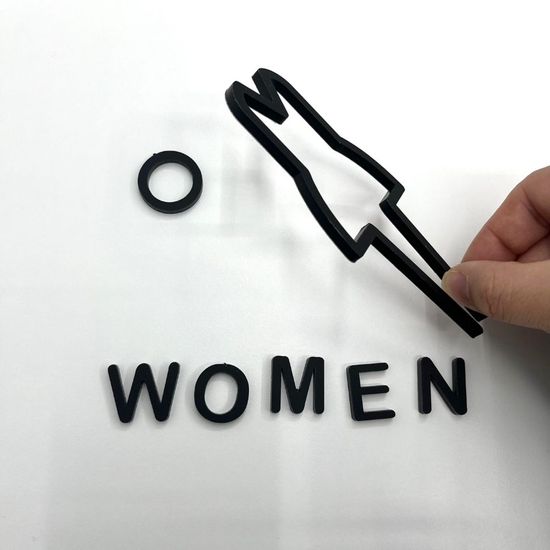 화장실 탈의실 표지판 여자 블랙(WFIQFOF)