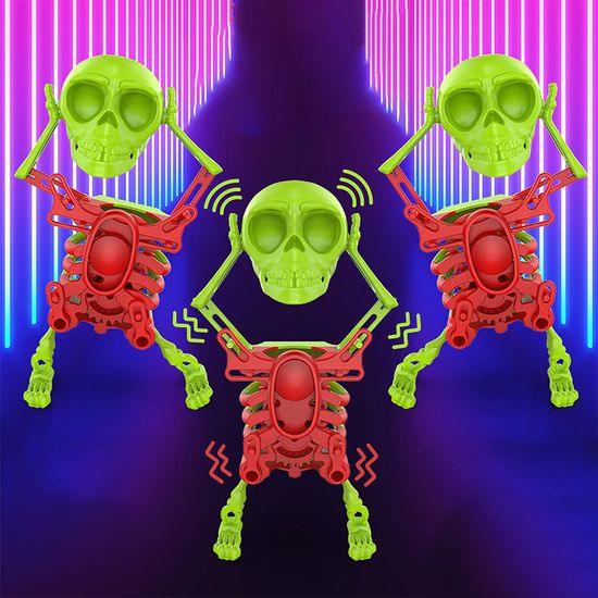 춤추는 댄싱 태엽 야광 해골 뮤직 파티 소품 피젯토이