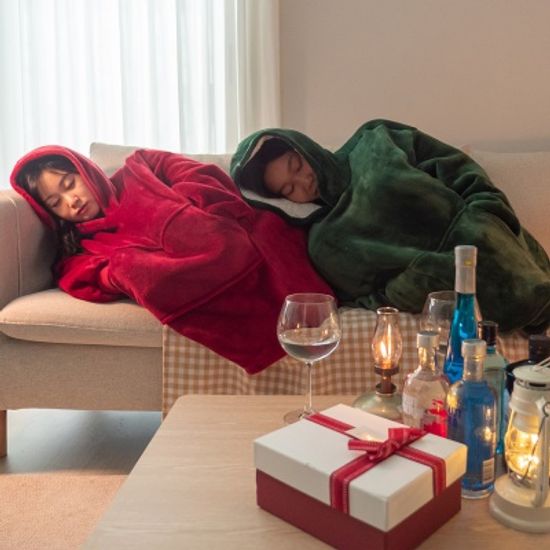 [바나나빌딩] 벨벳 방콕 집순이 후드담요