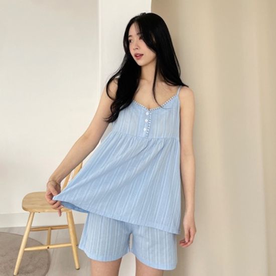 시원한 도비면 100% 여름 나시 잠옷 홈웨어