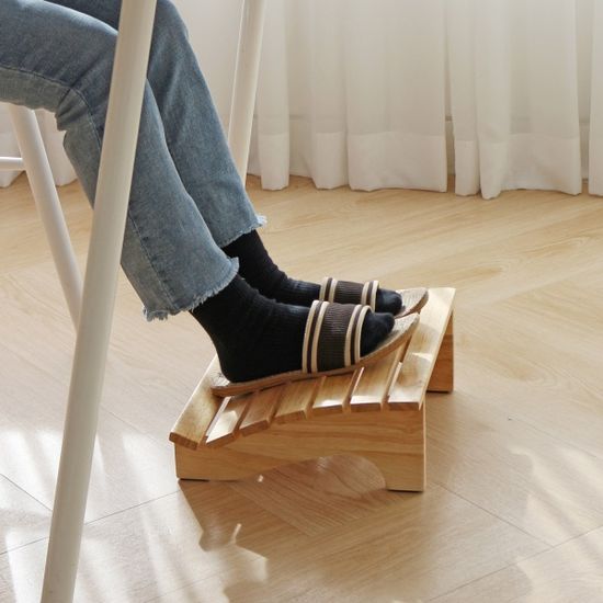 에코상사 고무나무 원목 발받침대