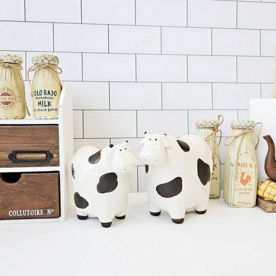 프렌치 도자기 젖소 2종 세트 - Large