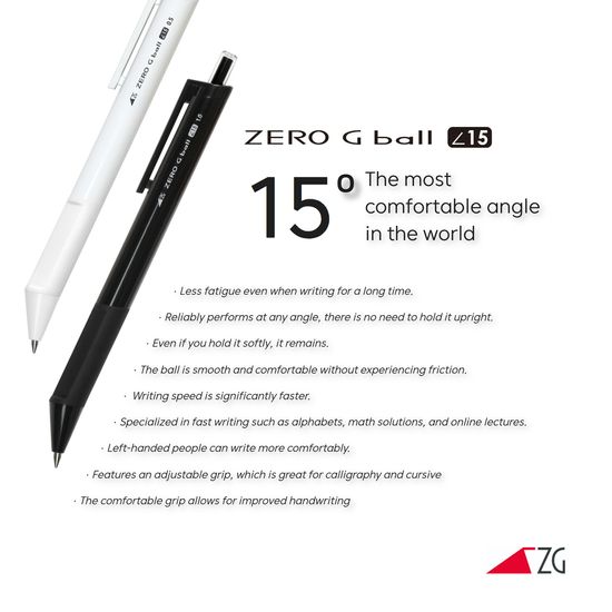 제로지볼 15도0.5mm 유성 5종 세트 (블랙잉크)