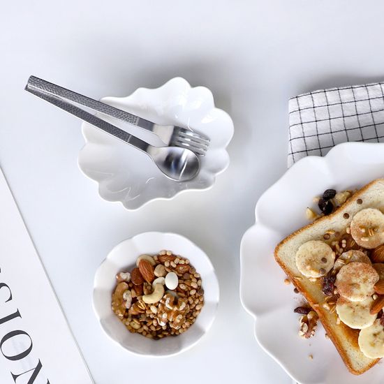 플로렌스 유광 화이트 도자기 타원 찬기 5인치 1p