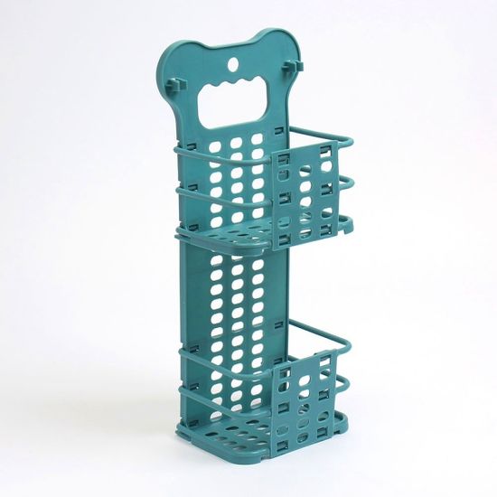 2단 벽걸이 접이식 수납바구니 부착식 욕실 주방선반