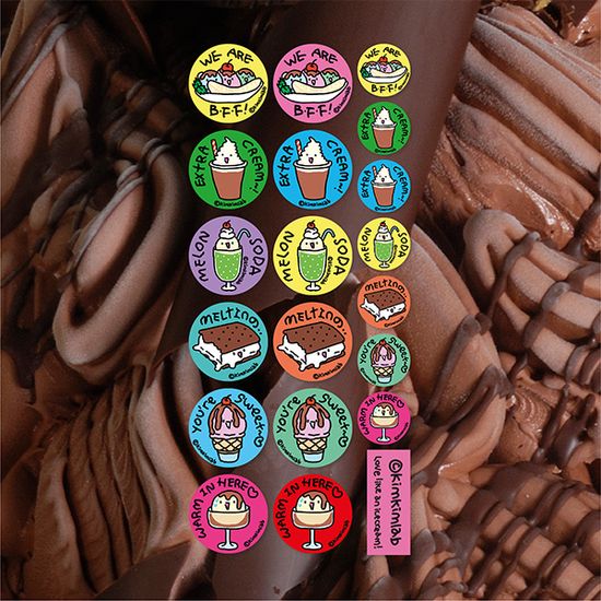 I Scream 원형 스티커