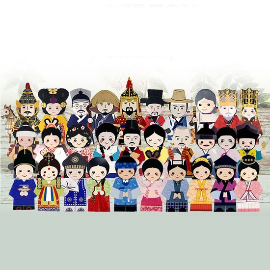 역사SET (선사/삼국/조선/근대시대스티커+페이퍼토이)