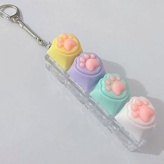4키 고양이 발바닥 피젯키보드 키링 키캡 딸깍이 토이