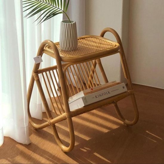 모던 라탄 원목 인테리어 잡지 매거진랙 2type