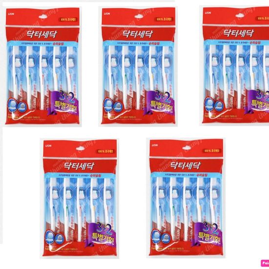 라이온/닥터세닥 슈퍼슬림칫솔 3+2 5묶음(WD57270)