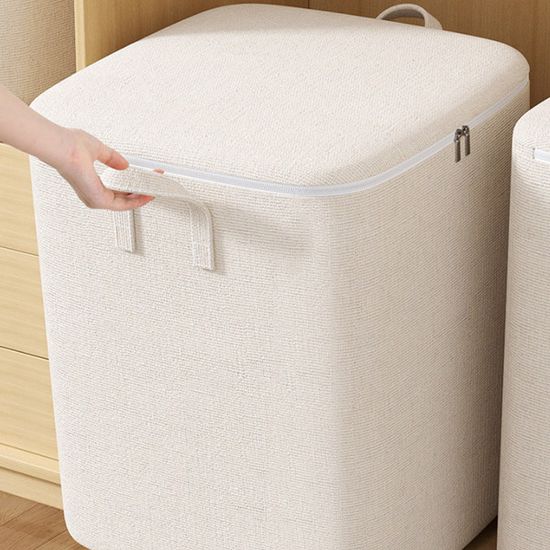 아이보리 심플 패브릭 수납 정리함 4size