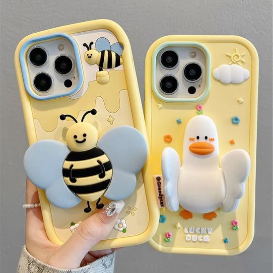 아이폰14 13 12 큐트 날개 동물 캐릭터 핑거톡 케이스