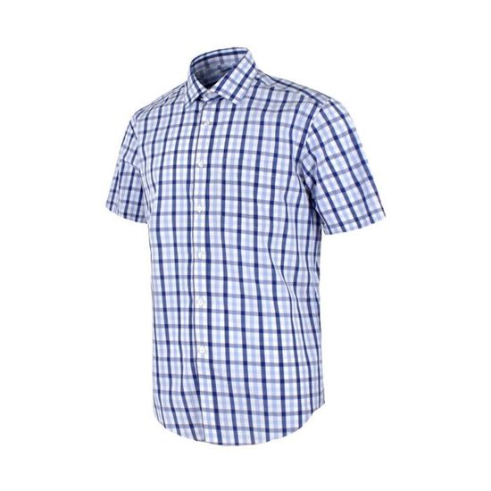 캐주얼셔츠 블루 반팔 남방 체크 남(WB1A961)