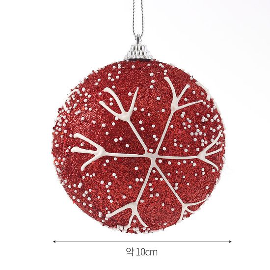 [도토로]루비레드 장식볼 2p(10cm) (함박눈결정)