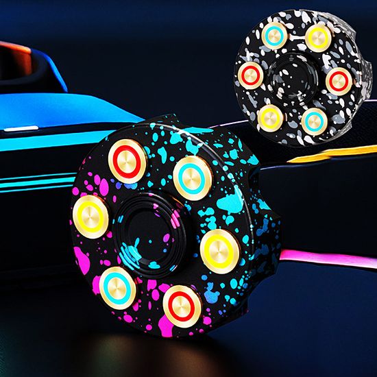 고급 리볼버 야광 메탈 피젯 스피너 스트레스 해소