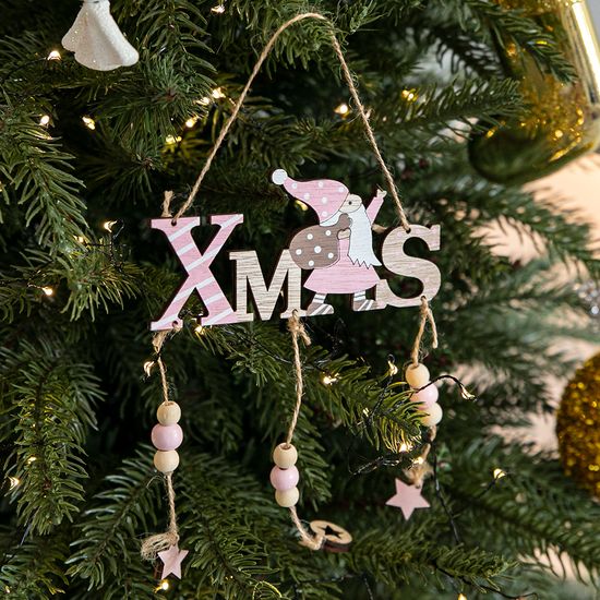 [3+1] 크리스마스 글자 트리 장식 쿠스코 산타 18cm