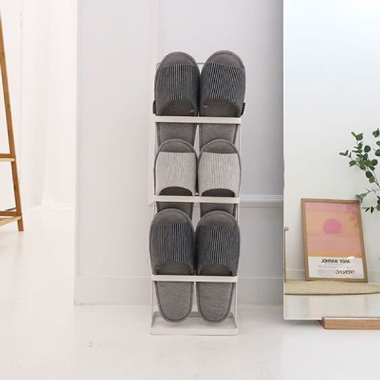 화이트 스틸 6구 슬리퍼꽂이 거치대